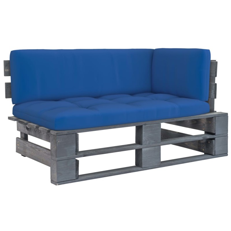 vidaXL Divano Angolare da Giardino Pallet Legno Pino Impregnato Grigio vidaXL Divano Angolare da Giardino Pallet Legno Pino Impregnato Grigio