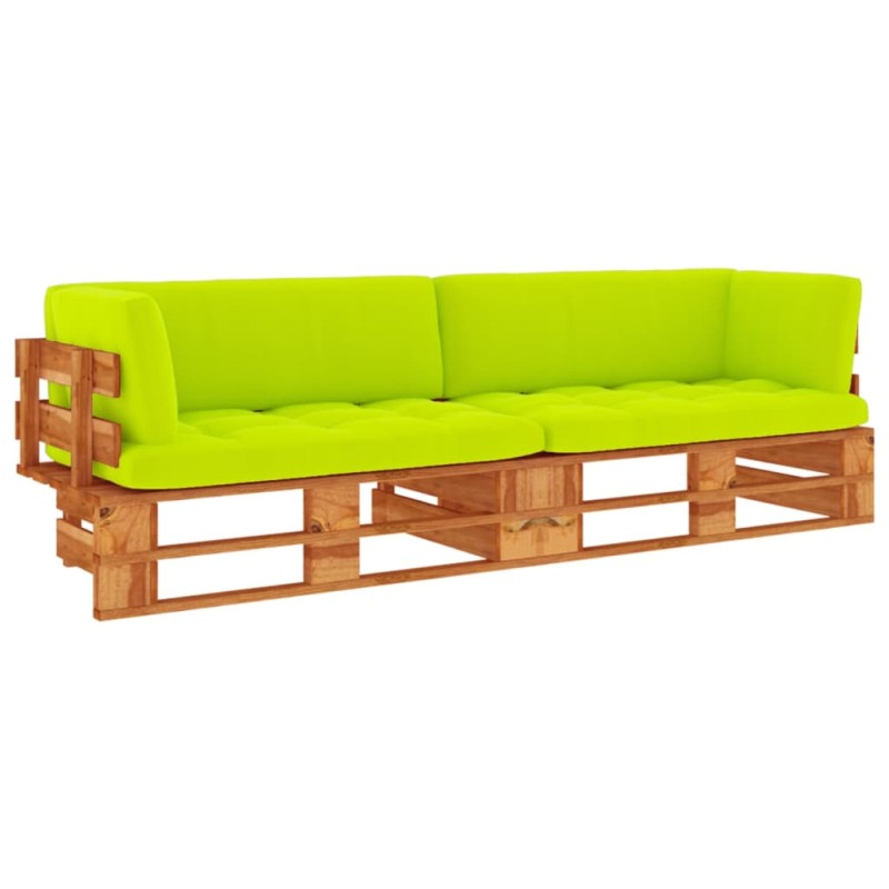 vidaXL Divano a 2 Posti su Pallet con Cuscini Pino Impregnato Miele vidaXL Divano a 2 Posti su Pallet con Cuscini Pino Impregnato Miele