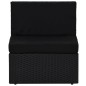 vidaXL Set Divani da Giardino 7 pz con Cuscini in Polyrattan Nero vidaXL Set Divani da Giardino 7 pz con Cuscini in Polyrattan Nero
