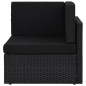 vidaXL Set Divani da Giardino 7 pz con Cuscini in Polyrattan Nero vidaXL Set Divani da Giardino 7 pz con Cuscini in Polyrattan Nero