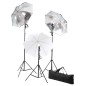 vidaXL Kit Studio Fotografico con Luci Ombrelli Fondale e Riflettore vidaXL Kit Studio Fotografico con Luci Ombrelli Fondale e Riflettore