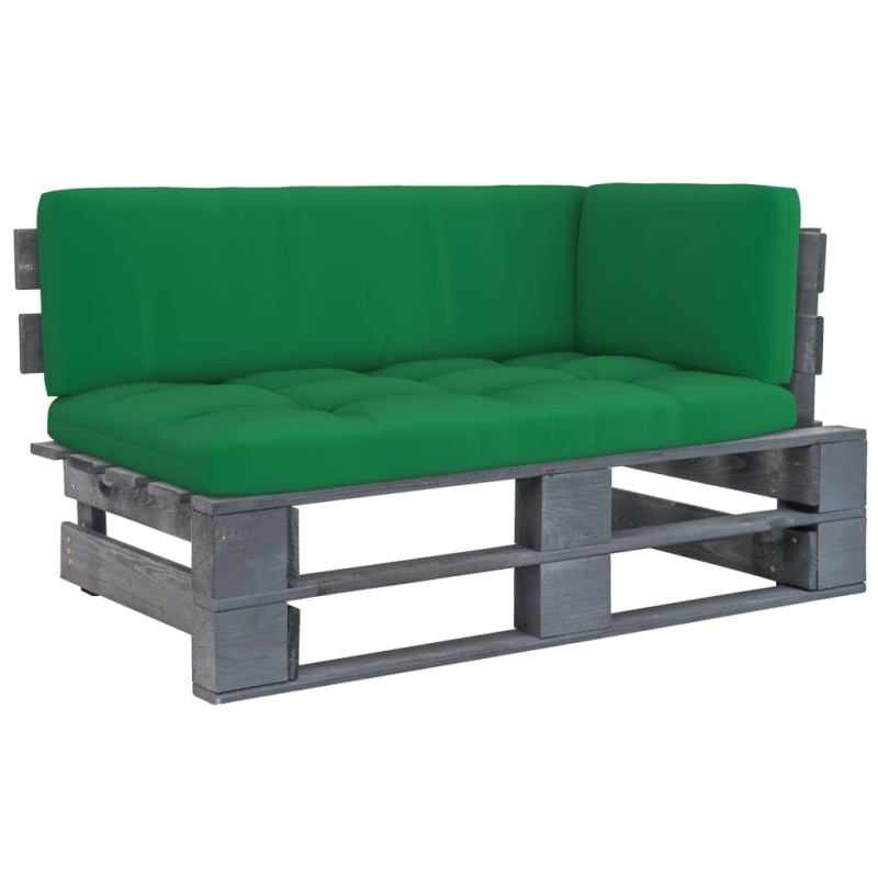 vidaXL Divano Angolare da Giardino Pallet Legno Pino Impregnato Grigio vidaXL Divano Angolare da Giardino Pallet Legno Pino Impregnato Grigio