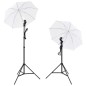 vidaXL Kit Studio Fotografico con Luci Ombrelli Fondale e Riflettore