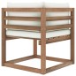 vidaXL Divano Angolare da Giardino su Pallet con Cuscini Crema vidaXL Divano Angolare da Giardino su Pallet con Cuscini Crema