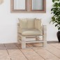 vidaXl Divano Angolo da Giardino su Pallet e Cuscini in Legno di Pino vidaXl Divano Angolo da Giardino su Pallet e Cuscini in Legno di Pino