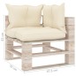 vidaXl Divano Angolo da Giardino su Pallet e Cuscini in Legno di Pino vidaXl Divano Angolo da Giardino su Pallet e Cuscini in Legno di Pino