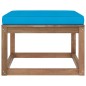vidaXL Poggiapiedi da Giardino con Cuscino Blu Chiaro vidaXL Poggiapiedi da Giardino con Cuscino Blu Chiaro