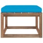 vidaXL Poggiapiedi da Giardino con Cuscino Blu Chiaro vidaXL Poggiapiedi da Giardino con Cuscino Blu Chiaro