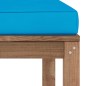 vidaXL Poggiapiedi da Giardino con Cuscino Blu Chiaro vidaXL Poggiapiedi da Giardino con Cuscino Blu Chiaro