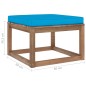 vidaXL Poggiapiedi da Giardino con Cuscino Blu Chiaro vidaXL Poggiapiedi da Giardino con Cuscino Blu Chiaro