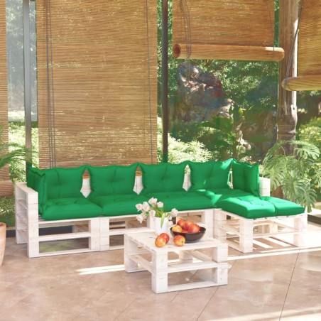 vidaXL Set Salotto Giardino su Pallet Cuscini 6 pz in Legno di Pino