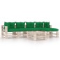vidaXL Set Salotto Giardino su Pallet Cuscini 6 pz in Legno di Pino vidaXL Set Salotto Giardino su Pallet Cuscini 6 pz in Legno di Pino