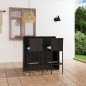 vidaXL Set Bar da Giardino 3 pz con Cuscini Nero vidaXL Set Bar da Giardino 3 pz con Cuscini Nero