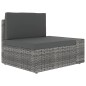 vidaXL Set Divani da Giardino 8 pz con Cuscini in Polyrattan Grigio vidaXL Set Divani da Giardino 8 pz con Cuscini in Polyrattan Grigio