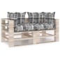 vidaXL Divano da Giardino Pallet 2 Posti con Cuscini in Legno di Pino vidaXL Divano da Giardino Pallet 2 Posti con Cuscini in Legno di Pino