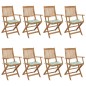 vidaXL Sedie da Giardino Pieghevoli 8 pz con Cuscini Massello Acacia vidaXL Sedie da Giardino Pieghevoli 8 pz con Cuscini Massello Acacia