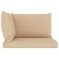 vidaXL Divano da Giardino Pallet 2 Posti con Cuscini Beige Legno Pino vidaXL Divano da Giardino Pallet 2 Posti con Cuscini Beige Legno Pino
