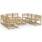 vidaXL Set Divani da Giardino 9 pz in Legno di Pino Impregnato Verde