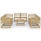 vidaXL Set Divani da Giardino 9 pz in Legno di Pino Impregnato Verde