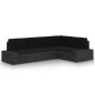vidaXL Set Divani da Giardino 4 pz con Cuscini in Polyrattan Nero vidaXL Set Divani da Giardino 4 pz con Cuscini in Polyrattan Nero