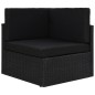 vidaXL Set Divani da Giardino 4 pz con Cuscini in Polyrattan Nero vidaXL Set Divani da Giardino 4 pz con Cuscini in Polyrattan Nero