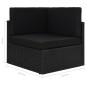 vidaXL Set Divani da Giardino 4 pz con Cuscini in Polyrattan Nero vidaXL Set Divani da Giardino 4 pz con Cuscini in Polyrattan Nero