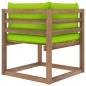 vidaXL Divano Angolare da Giardino su Pallet con Cuscini Verdi vidaXL Divano Angolare da Giardino su Pallet con Cuscini Verdi