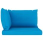 vidaXL Divano da Giardino Pallet 2 Posti Cuscini Blu Chiaro Legno Pino