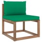 vidaXL Divano Centrale da Giardino su Pallet con Cuscini Verdi vidaXL Divano Centrale da Giardino su Pallet con Cuscini Verdi