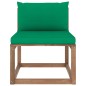 vidaXL Divano Centrale da Giardino su Pallet con Cuscini Verdi vidaXL Divano Centrale da Giardino su Pallet con Cuscini Verdi