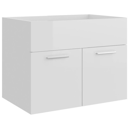 vidaXL Mobile Sottolavabo Bianco Lucido 60x38,5x46cm Legno Multistrato