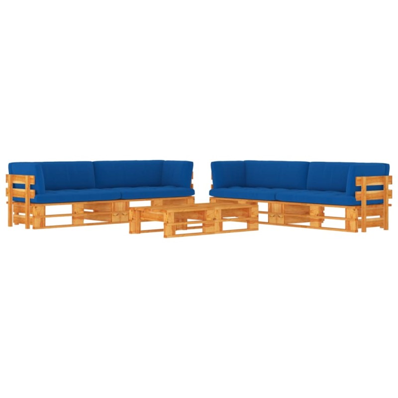 vidaXL Set Divani in Pallet con Cuscini 6 pz in Pino Impregnato Miele vidaXL Set Divani in Pallet con Cuscini 6 pz in Pino Impregnato Miele