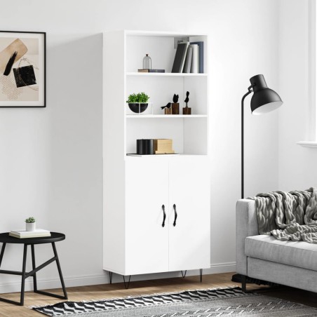 vidaXL Credenza Bianca 69,5x34x180 cm in Legno Multistrato