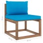 vidaXL Set Salotto Giardino Pallet Cuscini 3 pz Legno Pino Impregnato vidaXL Set Salotto Giardino Pallet Cuscini 3 pz Legno Pino Impregnato
