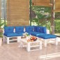 vidaXL Set Salotto Giardino su Pallet Cuscini 6 pz in Legno di Pino vidaXL Set Salotto Giardino su Pallet Cuscini 6 pz in Legno di Pino