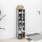 vidaXL Scarpiera Grigio Cemento 27,5x27x102 cm in Legno Multistrato vidaXL Scarpiera Grigio Cemento 27,5x27x102 cm in Legno Multistrato