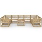 vidaXL Set Divani da Giardino 10 pz in Legno di Pino Impregnato Verde