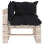 vidaXl Divano Angolo da Giardino su Pallet e Cuscini in Legno di Pino vidaXl Divano Angolo da Giardino su Pallet e Cuscini in Legno di Pino