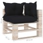 vidaXl Divano Angolo da Giardino su Pallet e Cuscini in Legno di Pino vidaXl Divano Angolo da Giardino su Pallet e Cuscini in Legno di Pino