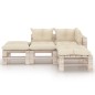 vidaXL Set Salotto Giardino Pallet Cuscini 4 pz Legno Pino Impregnato