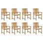 vidaXL Sedie da Giardino con Cuscini 8 pz in Legno Massello di Acacia vidaXL Sedie da Giardino con Cuscini 8 pz in Legno Massello di Acacia