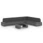 vidaXL Set Divani da Giardino 7 pz con Cuscini in Polyrattan Grigio