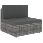 vidaXL Set Divani da Giardino 7 pz con Cuscini in Polyrattan Grigio