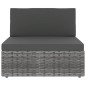 vidaXL Set Divani da Giardino 7 pz con Cuscini in Polyrattan Grigio