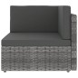 vidaXL Set Divani da Giardino 7 pz con Cuscini in Polyrattan Grigio