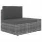 vidaXL Set Divani da Giardino 7 pz con Cuscini in Polyrattan Grigio