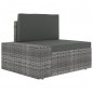 vidaXL Set Divani da Giardino 7 pz con Cuscini in Polyrattan Grigio