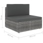 vidaXL Set Divani da Giardino 7 pz con Cuscini in Polyrattan Grigio