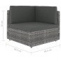 vidaXL Set Divani da Giardino 7 pz con Cuscini in Polyrattan Grigio