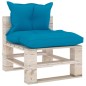 vidaXL Divano da Giardino Pallet 3 Posti con Cuscini in Legno di Pino vidaXL Divano da Giardino Pallet 3 Posti con Cuscini in Legno di Pino